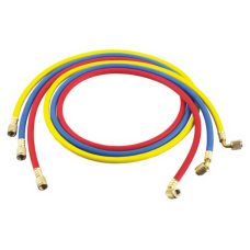 Шланги заправочні 90см HONGSEN HS-336-410 комп-т (R410A, 1/4-5/16SAE(45°)-2шт, 1/4-1/4SAE(45°)-1шт)