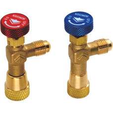 Вентиль кутовий для заправки HONGSEN HS-1223 (R410A, R32, шланг 5/16SAE - балон 5/16SAE)